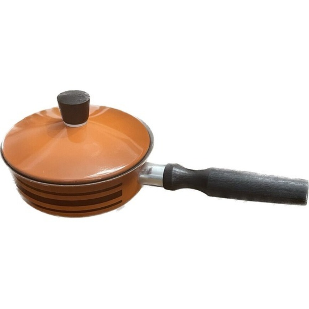Regal Ware Cast Aluminum Cookware 1 Qt Sauce Pan Vintage Nonstick Brown & Orange
